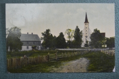 Открытка старинная "Лютеранская церковь в Пылва, южная Эстония". Livland, Livonia. 1909 год.