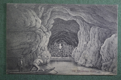 Открытка старинная "Пещера Альтенстейнер". Die Altensneiner Hohle. Тюрингия, Германия. #O7