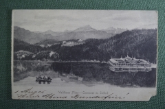 Открытка старинная "Вид c озера, отель Вальдхаус Флимс". Waldhaus Flims. Швейцария.