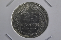 Монета 25 пфеннигов 1910 года. А. Рейх. Германия. Империя. aUNC.