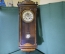 Часы настенные старинные с боем, с выносным анкером. Полированное дерево, эмаль. XIX век.