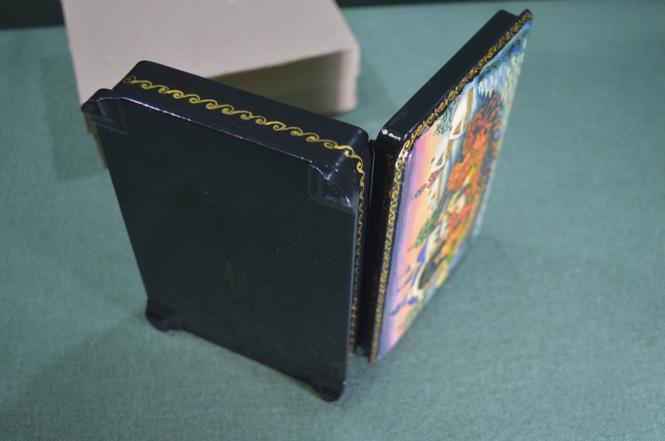 Купить Шкатулка лаковая, расписная "Зимняя тройка, у церкви". Мстера ...