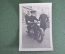 Фотография "Военный мотоциклист с девушкой. Мотоцикл ИЖ 350". СССР. 1950 - е годы.