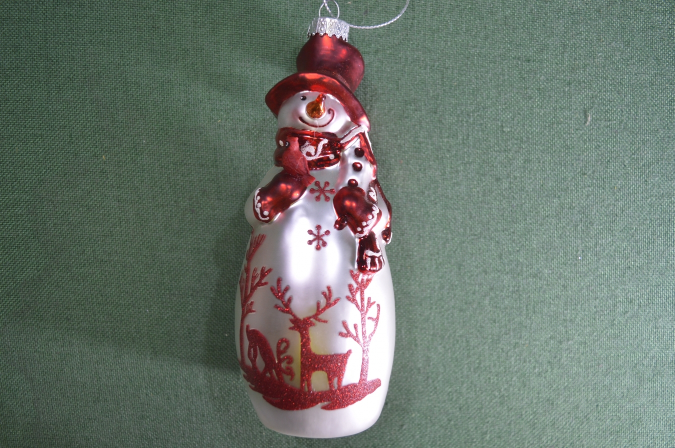 Купить Елочная игрушка "Снеговик с птичкой". Подвесная. в интернет ...