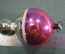 Елочная игрушка стеклянная "Воздушный шар. Малиновый". Стекло, подвес. #1.