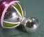 Елочная игрушка стеклянная "Воздушный шар. Малиновый". Стекло, подвес. #1.