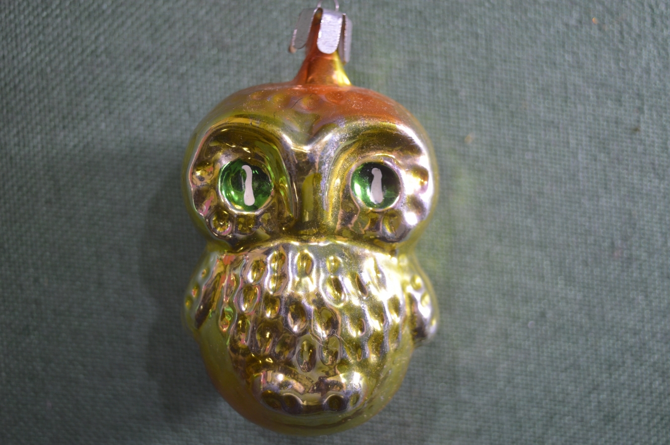 Купить Елочная стеклянная игрушка "Сова, филин". Золотистая. Стекло ...