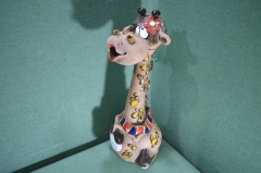 Копилка, статуэтка керамическая "Жираф". Керамика, глина, глазурь. Ручная работа.