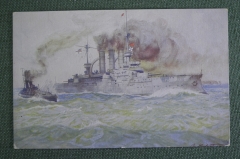 Открытка "Военный корабль Кригсмарине Kriegsmarine". ВМФ. Флот. 3 - й Рейх. Германия. #O6