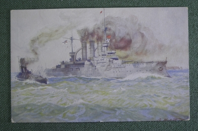 Открытка "Военный корабль Кригсмарине Kriegsmarine". ВМФ. Флот. 3 - й Рейх. Германия. #O6