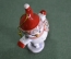 Игрушка елочная "Снеговик - конькобежец". Керамика, майолика, ручная роспись. 
