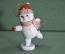 Игрушка елочная "Снеговик - конькобежец". Керамика, майолика, ручная роспись. 