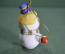 Игрушка елочная "Снеговичок #2". Керамика, майолика, ручная роспись.