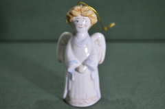 Игрушка елочная "Ангел". Керамика, майолика, ручная роспись. 