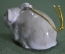 Игрушка елочная "Мышь серая". Керамика, майолика, ручная роспись. 