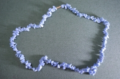 Бусы, ожерелье, 68 см. Сапфирин, голубой агат.