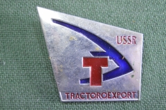 Знак значок габаритный "Трактороэспорт Tractoroexport". ЛМД. СССР.
