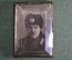 Фотография в рамке под стеклом "Военный в шапке ушанке". Фото, фотокарточка. Рамка металл, стекло.
