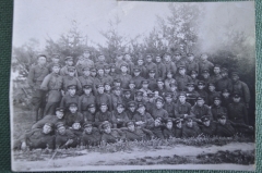 Фотография старинная, групповая "Военные, школа". Фото, фотокарточка. 1934 год.