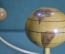 Сувенир деревянный "Спутник, ракета, планета Земля, глобус". Полированное дерево. СССР.