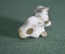 Статуэтка, фигурка фарфоровая "Собака, пекинес". Фарфор, миниатюра. ЛФЗ. #1