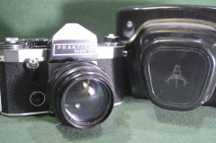 Фотоаппарат с кофром, Praktica Super TL, Практика. Объектив Юпитер-9 2/85. ГДР.