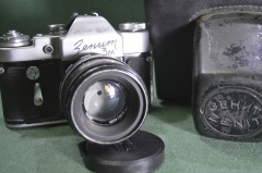 Фотоаппарат "Зенит 3М", с кофром. N63033142. Объектив Helios Гелиом-44 2/58.
