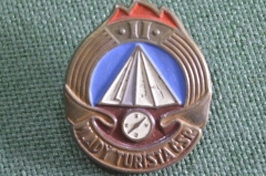Знак, значок "Юный турист. Mlady Turista CSR". 2-я ступень. Тяжелый металл. Чехословакия.