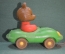 Мишка в машине,игрушка дутыш. СССР, нечастая