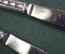 Ножи, набор ножей с серебряными ручками. Централь 23,7 см. Серебро 916 пробы, нержавейка.