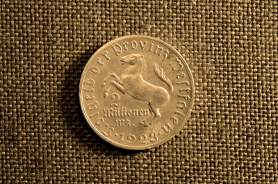 2000000 (Два миллиона) марок, Германия (провинция Вестфалия), 1923 г. 