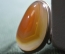 Кольцо, колечко. Агат, овальный оранжевый камень. Винтаж.