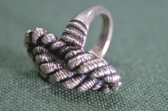 Кольцо, колечко, перстень. Массивное, серебро. Женское украшение. 