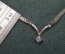 Ожерелье, цепочка витая с кулоном. 43 см. Прозрачный камушек.