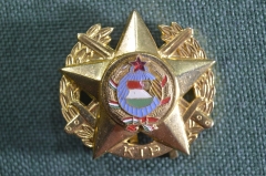 Кокарда, знак "KTP". Венгрия, армия ВНР, многоборье. В золоте. Венгерская Народная Республика