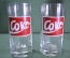Стакан бокал "Coke" 2 штуки и необычная витая бутылка "Coca cola". Винтаж. Времен СССР.