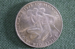 Монета 10 марок. XX летние Олимпийские Игры, Мюнхен. Спортсмены. Серебро. ФРГ, 1972 год. Буква G #3