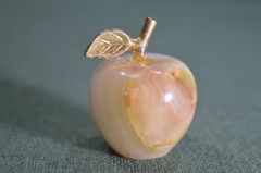 Статуэтка каменная композиция "Яблоко яблочко". Натуральный камень. Оникс. 