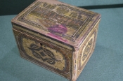 Шкатулка старинная, чайная коробка деревянная 