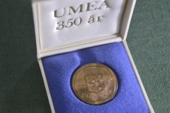 Медаль настольная "Умео, Швеция. 350 лет со дня основания города". UMEA 350 AR. 1622 - 1972.