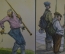 Открытки "Типы рыбаков, типаж. Рыбалка, рыболов". (серия, 9 штук). Художник Семенов. 1956 год. Юмор.