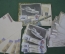 Комплект  (10 штук) "Конверт, бумага, открытка". Пароход, почтовые марки.