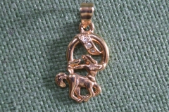 Кулон, кулончик с камешками "Стрелец, знак Зодиака". Металл.