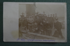 Фотография старинная "У газгольдера на промысле Бенкендорфа в Сураханах". Нефтянка #S3