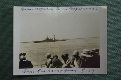 Фотография старинная "Военный корабль Вест Вирджиния".  США, Калифорния, 1929 год. #S3