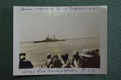 Фотография старинная "Военный корабль Вест Вирджиния".  США, Калифорния, 1929 год. #S3