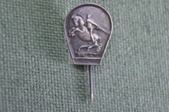 Знак значок "Давид Сасунский памятник в Ереване". Серебро 875 проба. Армения. СССР.