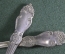 Ложки десертные "Роза, троянда" (2 штуки). МНЦ, Кольчугино. СССР.