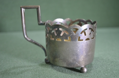 Подстаканник старинный "Fabrika Wolska". Варшава. Царская Россия. Начало 20-го века. #U