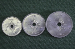 Набор монет 10 20 50 центов. Лаос. 1952 год. UNC.